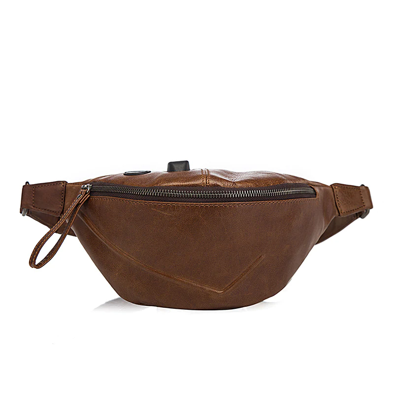 Brown Hide Vintage Brown Leather Unisex Fanny Packs Hip Pack Waist Bag
