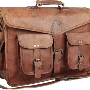 Brown Hide Classic Handcrafted Leather Laptop Bag | 100% Genuine Leather